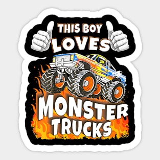 This Boy Loves Monster Trucks Sticker